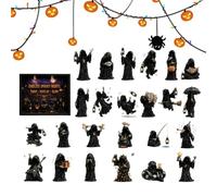 Calendrier de l'Avent Halloween | 2D Pendentifs Acryliques Gothiques | Ornements de décompte de 24 jours jusqu'à Halloween | Pour bureau à domicile ferme maison hantée salon entrée