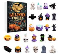 Calendrier de l'Avent Halloween à 24 jours 2025, Countdown Calendar avec 24 pc Ornements de collection pour enfants adultes