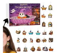 Calendrier De L'Avent Halloween | Calendrier Compte À Reboux Bijoux Boucles D'Oreilles Épouvante | Figurines Plates en Acrylique pour Collectionneurs Femmes Filles Adolescentes Décoration Fête Cuisine