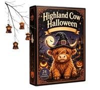 Calendrier de l'Avent Halloween Compte à Rebours 24 Jours en Acrylique 2D | Décorations pour Compter les Jours Halloween Déco Maison Ferme Bureau Fête