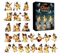 Calendrier de l'Avent Halloween Compte à rebours 2D Pendentif Plat | Calendrier de compte à rebours d'Halloween fantôme pour enfants et adultes vacances maison hantée maison étudiante et fête