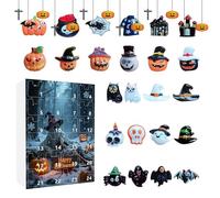 Calendrier De L'Avent Halloween Hanté - Décor de Bureau Sculptures de Fête,Figurines Résine Effrayantes 24 Jours pour Bureau Fête Maison Étagère Appui de Fenêtre Manteau