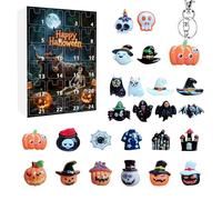 Calendrier De L'Avent Halloween Hanté | Figurines de Collection Décor Effrayant | Figurines Résine Effrayantes 24 Jours pour Bureau Fête Maison Étagère Appui de Fenêtre Manteau