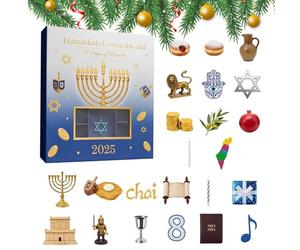 Calendrier De L'Avent Hanoukka 2025, Calendrier De Compte À Rebours Hanoukka De 24 Jours Avec 24 Décorations H-anoukka Amusantes En Acrylique 2D, J-oli Cadeau De Fête Juive Pour Les Décorations