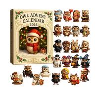 Calendrier de l'Avent Hibou - 24 jours - Calendrier compte à rebours de | Mini figurine de chouette décorative avec compte à rebours quotidien, idéal pour les présentations d'arbre de Noël