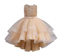 Calendrier de l'Avent Histoires Adulte Dentelle Baptême Mariage Robe de Fête Robes Filles Maillot de Bain avec, or, 8-9 ans