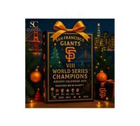 Calendrier de l'Avent HONO - Boîte Surprise + Panneau Plat en Acrylique + Décoration de Noël des Giants de San Francisco