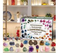 Calendrier de l'Avent - HONO - Cristal Minéral Vert - 24pcs - Artisanat - Géographie