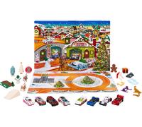 Calendrier de l'Avent Hot Wheels 2023, 8 voitures Hot Wheels et 16 accessoires hivernaux derrière 24 portes numérotées, tapis de jeu inclus, pour les enfants et les fans de Hot Wheels