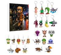 Calendrier de l'Avent Italian Brainrot, Calendrier de Compte à Rebours de Noël avec 24 Figurines Brainret, Figurines Tralalero, Boucles d'Oreilles, Pendentifs, Cadeaux Amusants à Collectionner