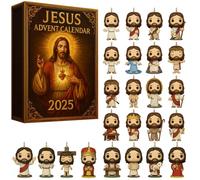 Calendrier de l'Avent Jésus 2025 | Compte à rebours de Noël chrétien pour les familles | Calendrier de vacances basé sur la foi avec réflexions quotidiennes | Contient 24 poupées
