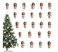 Calendrier De L'Avent Jésus Noël - Décoration en Acrylique 2D à Thème Religieux Chrétien avec Jésus | Pendentif Chrétien Compte à Rebours de 24 Jours pour Noël,Pour Rétroviseur Voile Mur et Famille