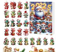 Calendrier de l'Avent - Jouet de compte à rebours de Noël 24 jours - Pendentif plat en acrylique 2D pour adultes, adolescents, activités familiales quotidiennes, pour les fêtes de classe, pour