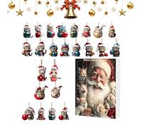 Calendrier de l'Avent Jouet de Noël 2025 | Calendrier de compte à rebours avec figurines 2D de chat en acrylique pour - Joli pendentif de Noël pour , filles, ami et fils