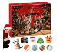 Calendrier de l'Avent Jouet pour Chat Noël 2026 Ensemble d'Exercice | Calendrier De L'Avent Avec Interactifs Variés Destinés Au Chat Pour le en Saison des Fêtes Jardins et Po