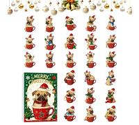 Calendrier de l'Avent - Jouet Thématique Chien Mignon et Amusant 24 Jours en Acrylique - Compte à Rebours Canin Mignon,pour Cadeau de Noël Fête Maison Famille Adolescents Adultes