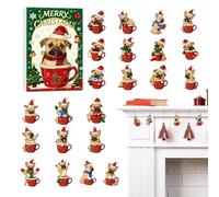 Calendrier de l'Avent | Jouet Thématique Chien Mignon et Amusant 24 Jours en Acrylique - Compte à Rebours Noël pour Animaux,pour Adultes Adolescents Famille Fête Maison Saison Festive