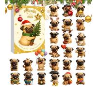 Calendrier de l'Avent Jouets, pendentif en forme de chien en matériau acrylique 2D - calendrier de l'Avent 24 jours pour Noël - Pour, fille, petite-fille, famille, amis, étudiants, étui, sac à