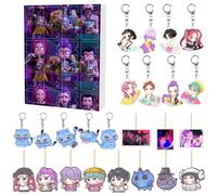 Calendrier de l'Avent Kpop Demon 2025, calendrier de compte à rebours avec 24 jouets porte-clés, décorations d'Halloween et de Noël, calendrier de l'Avent pour enfants, adultes et adolescents (E)