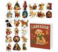 Calendrier De L'Avent Labrador Retriever 2025-24 Pendentifs Pour Chien Acrylique | Décoration De Noël Mignon Pour Les Amoureux Des Animaux Et Des Chiens | Décoration Arbre De Noël Avec 24 Charmes De