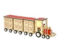 Calendrier de l'avent LED en forme de train en bois HOMCOM - 1 lumière avec 24 tiroirs