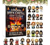 Calendrier de l'Avent Légendes du Rock et du Métal 2025 - Un calendrier de compte à rebours de 24 jours avec des objets de collection de personnages musicaux emblématiques