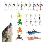 Calendrier de l'Avent Leurre de Pêche | Coffre d'Accessoires de Pêche,Leurres Poissons Multi-articulés pour Eau Salée Rivière Étang,Hommes Femmes Étangs Rivières Lacs