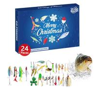 Calendrier de l'Avent Leurres de Pêche 2025 | Compte à Rebours de Noël 24 Pièces 2025,Kit Leurres Pêche Hommes Calendrier Compte À Rebours - Pour Bar Truite Brochet Pêcheurs Anniversaire