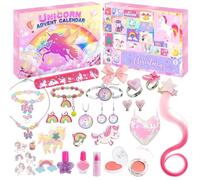 Calendrier de l'Avent Licorne 2025 Calendrier Maquillage Fille Calendrier de l'Avent Enfant Bijoux,Cadeaux Surprise 24 - Ombre