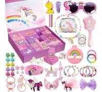 Calendrier de l'Avent Licorne Fille,Calendrier de l'Avent 2024 Enfants,24 jours de Noël Calendrier à rebours Fille Licorne Bijoux,Cadeau de Noël pour les filles