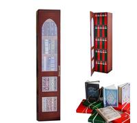 Calendrier de l'Avent littéraire 2025 - 24 mini-décorations de livres pour les amoureux des livres, décoration de compte à rebours de Noël avec couvertures de romans classiques (brown)