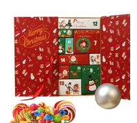 Calendrier de l'Avent - Lot de 24 boîtes cadeaux pliables avec design rouge Merry Christmas, parfaites pour les remplir avec les cadeaux que vous préférez | Idéal pour les cadeaux de fam