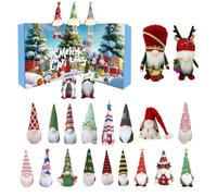 Calendrier de l'Avent Lutin - 24 Poupées Noël | Figurines des Nain pour Déco dee Bureau, Étagère, Cheminée | Compte à Rebours Festif pours, Maison, Fêtes dei Noëls, Ambiance Hivernale