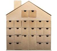 Calendrier de l'avent maison en carton à décorer 40 x 36 cm Marron G