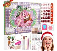 Calendrier de l'Avent Maquillage 2025, 24 Jours de Compte à Rebours de Noël pour Filles, 24 Pièces de Cadeaux de Maquillage, Kit Complet de Surprise de Fête pour Adolescentes et Femmes