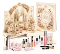 Calendrier de L'avent Maquillage 2026, 24 Beauté Coffret Cosmétique de Noël | Calendrier de l'Avent 2026 Beauté pour Femme pour Noël, Coffret Beauté Vintage 3D Haut de Gamme pour Femmes, Cadeau de Noël