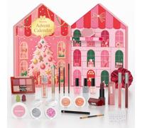 Calendrier de L'avent Maquillage, 24 Jours Calendrier De L'Avent Beauté | Calendrier Maquillage de Noël pour Femme Filles, Cadeau de Fêtes avec Rouges à Lèvres, Palettes d’Ombres à Paupières