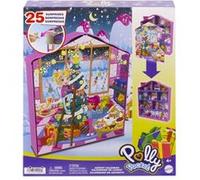 Polly Pocket Calendrier de l'Avent Maison de Pain d'Épices – 2 poupées, 25 cadeaux, 27 accessoires, 4+