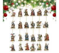 Calendrier de l'Avent Médiéval Noël Pièce Collector Acrylique 2D 24 Jours | Compte À Rebours Avent Noël 2026 Pour Amateurs d'Art, Fans Fantasy, Bibliophiles Historiens Maison Appartement