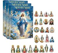 Calendrier de l'Avent Mère Marie 2025, 24 jours de foi, de lumière et de paix, compte à rebours de Noël religieux avec 24 mini décorations de la Vierge Marie, pour la prière quotidienne (3pcs)