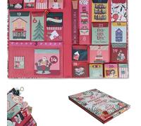 Calendrier de l'Avent « Mes vacances sont réservées » pour les amoureux des livres - 24 jours de surprises festives, avec marque-pages, autocollants, ruban adhésif décoratif (1PC)