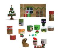 Mattel Minecraft Calendrier De L’Avent Mini Têtes Modulables, Avec 24 Surprises À Découvrir, Figurines Steve Et Accessoires, À Collectionner, Jouet Enfant, A Partir De 6 Ans, HND33