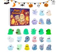 Calendrier de l'Avent miniature | Calendrier de 24 jours avec des fantômes à raconter à Halloween, adorable sculpture qui dans l'obscurité pour familles adolescentes, adultes couples