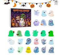 Calendrier de l'Avent miniature d'Halloween - Mini figurines de 24 jours - Lumineux dans le noir - Décoration de collection pour cheminée, bibliothèque