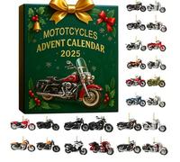 Calendrier de l'Avent Motocycles 2025, 24 jours de compte à rebours pour Noël, calendrier de l'Avent Harley amusant pour les hommes et les garçons passionnés de motocycles (1 pièce)