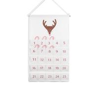 Calendrier de l'Avent mural en tissu à remplir, sac en tissu, sac cadeau, réutilisable, calendrier de Noël (blanc)