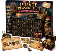 Calendrier de l'Avent mystère Aventure, puzzle de 24 jours, cadeau de salle | Le calendrier immersif de puzzle pour la maison apporte un plaisir captivant axé sur l'histoire pour les fêtes en famille
