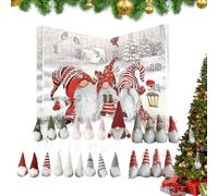 Calendrier de l'Avent Nain de Noël - Décoration De Cheminée Lutin De Fêtes - Calendrier de Compte à Rebours 24 Jours avec Figurines pour Décor de Bureau Cheminée Sapin de Noël