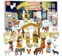 Calendrier de l'Avent Nativity 24 jours Counom de Noël Resin Nativity Set For Kids Christmas Advent Calendar 2023