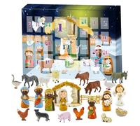 Calendrier de l'Avent Nativity Scene, 24 jours de Noël Calendrier l'Avent pour les enfants garçons enfants Toddler Teens Indoor Toy, Count-coude Noël